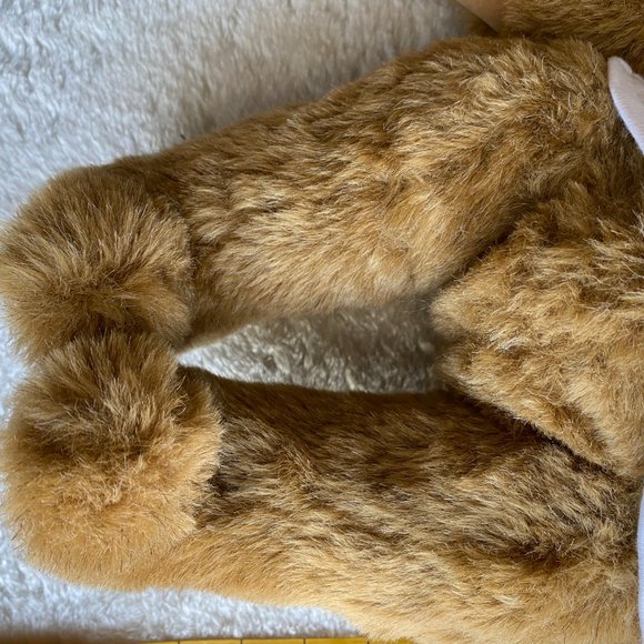 Vtg Vermont Teddy Bear Mohair Love Patch On Left Arm Fully Jointed Golden Brown - Picture 13 of 16
